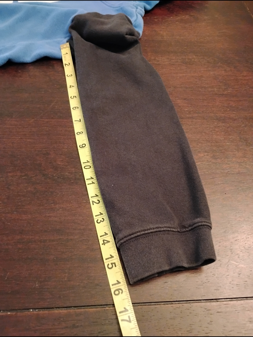 Nike Blue Crewneck Sweatshirt with Black Sleeves and White Logo - Picture 4 of 7